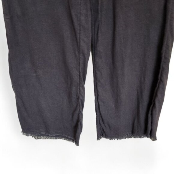 Caslon Linen Pants Womans Sz Small Pockets Pull On Drawstring Gray Wide Leg - Picture 3 of 14
